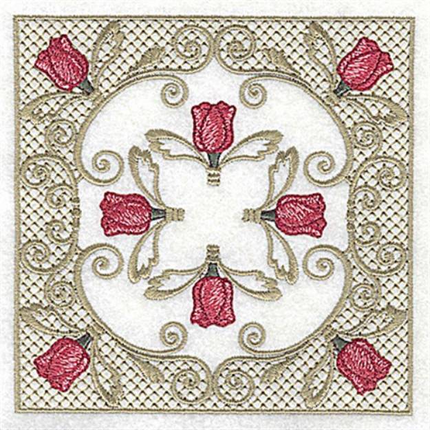 Picture of Tulip in Victorian Lace Machine Embroidery Design