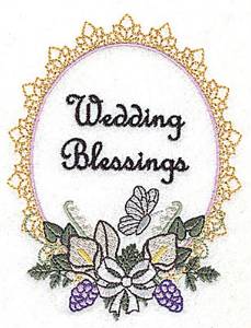 Picture of Wedding Blessings Frame Machine Embroidery Design