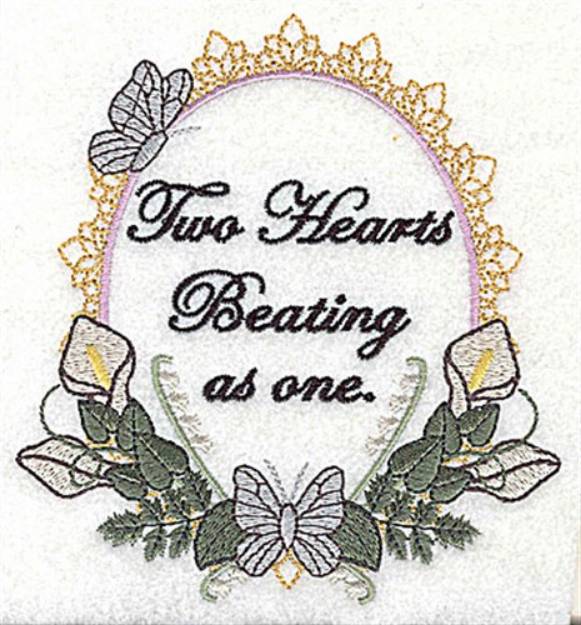 Picture of Two Hearts Frame Machine Embroidery Design