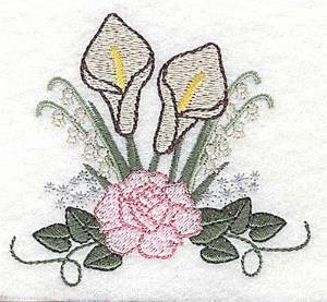 Picture of Calla Lily and Rose Machine Embroidery Design