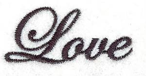 Picture of Love Text Machine Embroidery Design