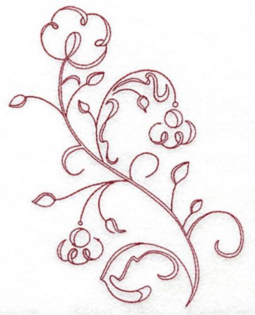 Picture of Redwork Blooms Machine Embroidery Design