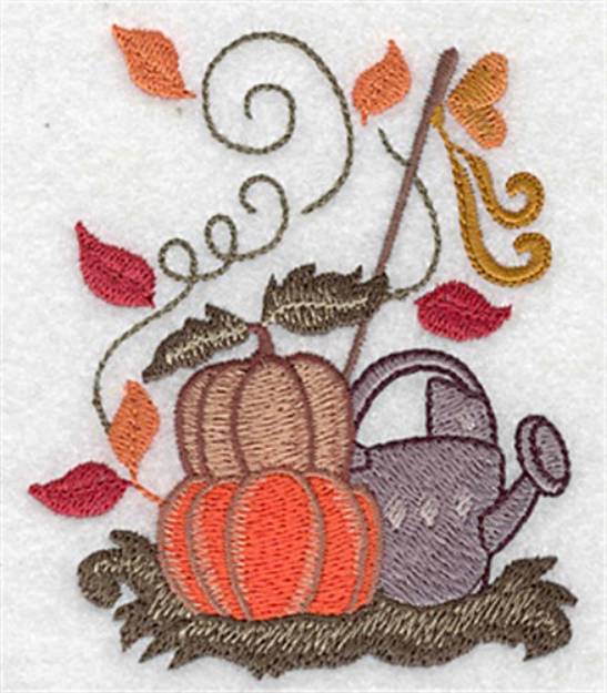 Picture of Pumpkins and Water Can Machine Embroidery Design