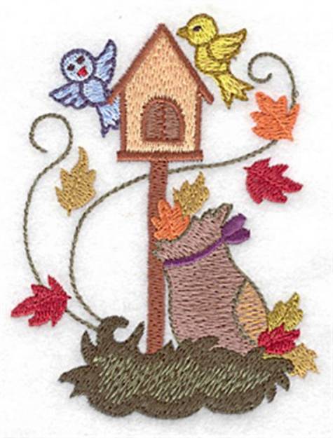 Picture of Birdhouse with Leaf Bag Machine Embroidery Design