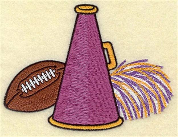 Picture of Football Megaphone Machine Embroidery Design