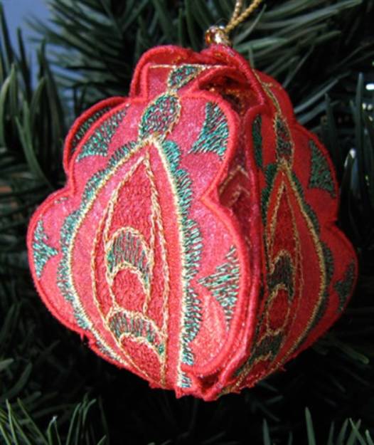 Picture of Christmas Ornament Red Machine Embroidery Design