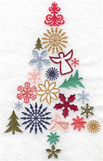 Picture of Decorated Christmas Tree Machine Embroidery Design