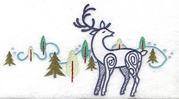 Picture of Reindeer Trees Machine Embroidery Design