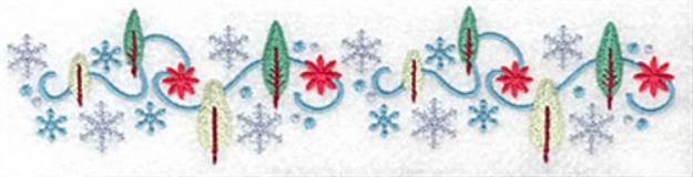 Picture of Snowflakes and Trees Border Machine Embroidery Design