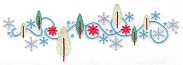 Picture of Snowflakes and Trees Border Machine Embroidery Design