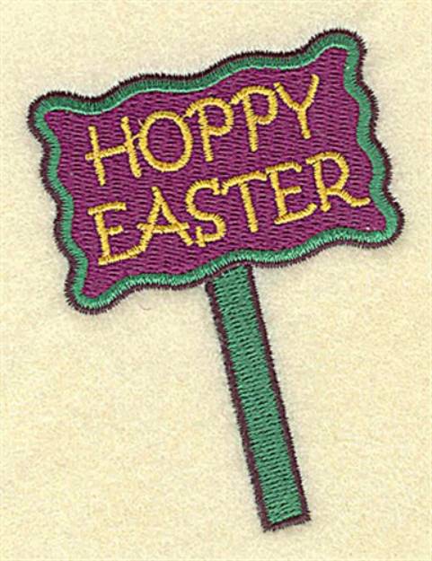 Picture of Hoppy Easter Sign Machine Embroidery Design