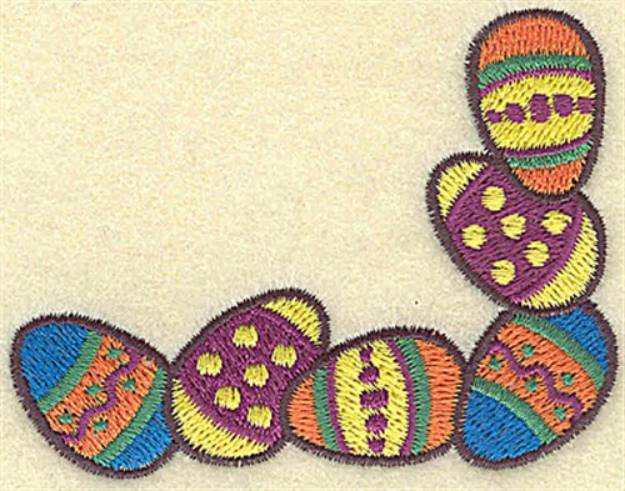 Picture of Easter Egg Corner Machine Embroidery Design