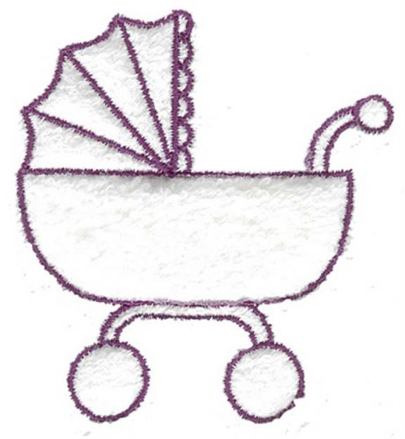 Picture of Baby Carriage Outline Machine Embroidery Design