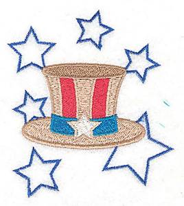 Picture of Patriotic Top Hat Machine Embroidery Design