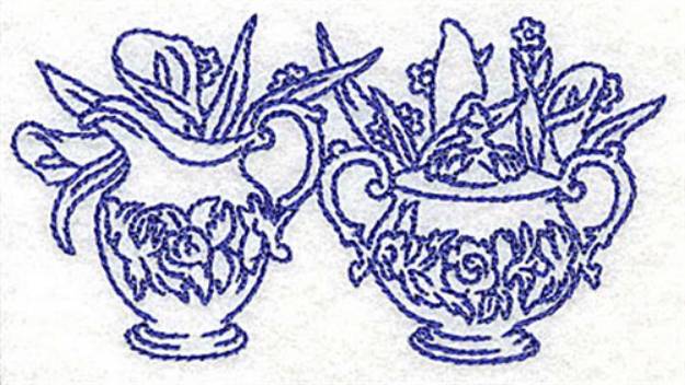 Picture of Creamer and Sugar Bowl Machine Embroidery Design