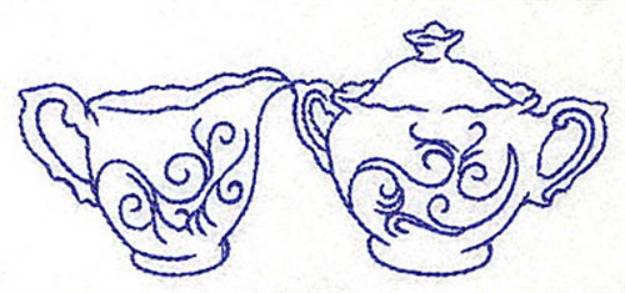 Picture of Creamer and Sugar Bowl Machine Embroidery Design