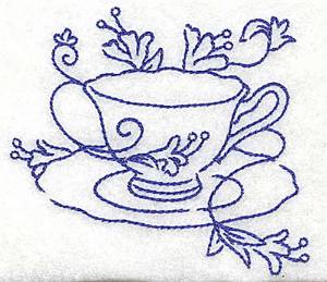 Picture of Teacup and Saucer Machine Embroidery Design