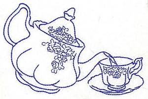 Picture of Tea into Cup Machine Embroidery Design