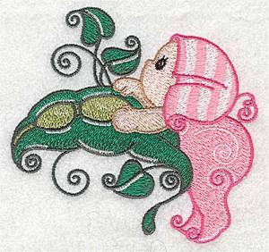 Picture of Baby Hanging to Peapod Machine Embroidery Design