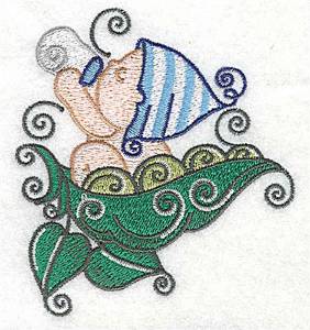 Picture of Baby Drinking Bottle on Peapod Machine Embroidery Design