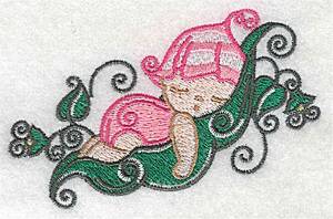 Picture of Baby Sleeping on Peapod Machine Embroidery Design