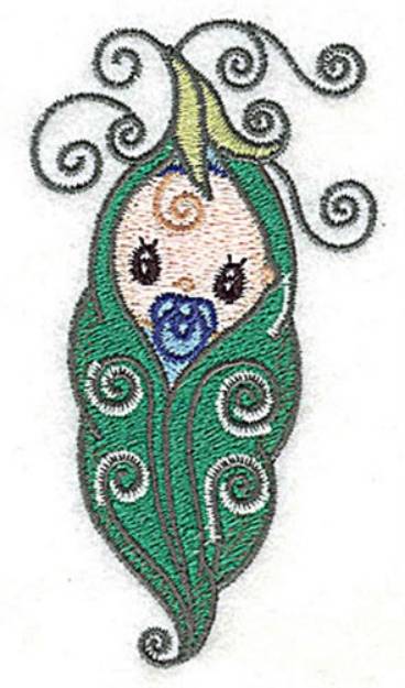 Picture of Baby Wrapped in Peapod Machine Embroidery Design