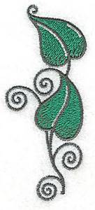 Picture of Peapod Swirl Leaves Machine Embroidery Design