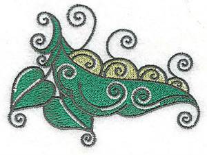 Picture of Peapod Leaves Swirls Machine Embroidery Design