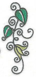 Picture of Leaves and Swirls Machine Embroidery Design