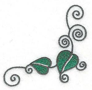 Picture of Leaves Corner Machine Embroidery Design