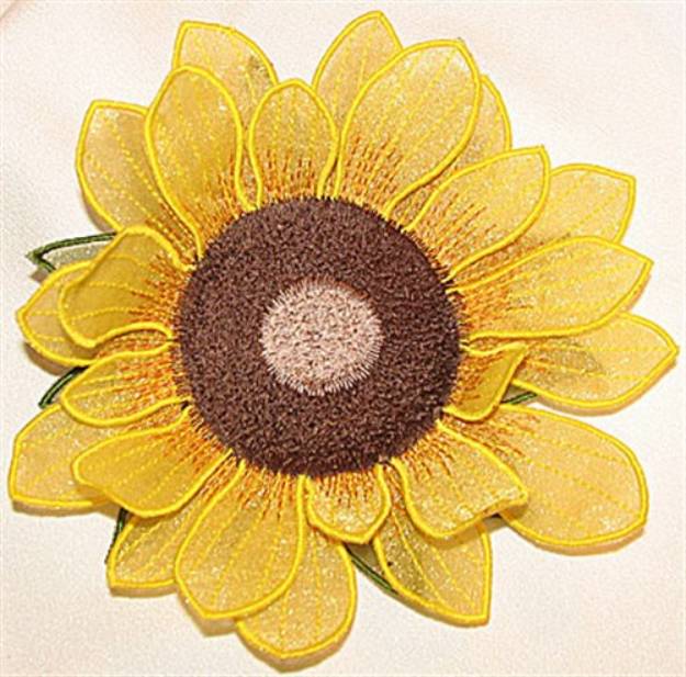 Picture of Sunflower leaf small Machine Embroidery Design