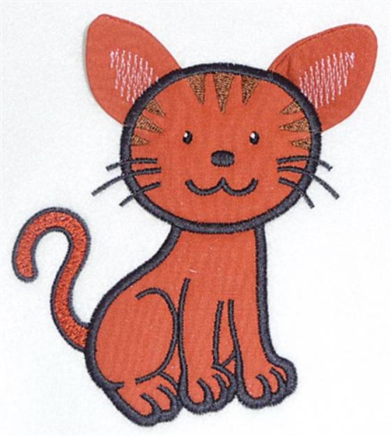 Picture of Cat body and tail applique Machine Embroidery Design