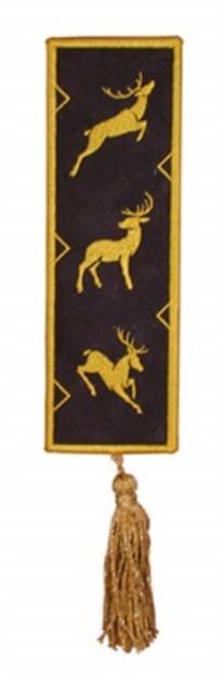 Picture of Bookmark 201 Reindeer front Machine Embroidery Design