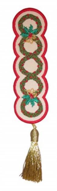 Picture of Bookmark 212 Christmas wreaths Machine Embroidery Design