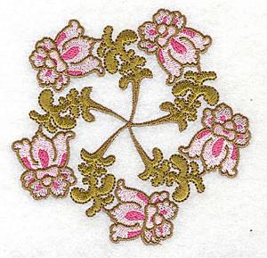 Picture of Scallop Flower Wreath Machine Embroidery Design