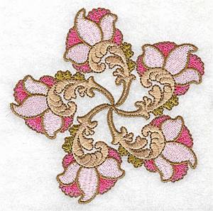 Picture of Scallop Floral Swirl Machine Embroidery Design