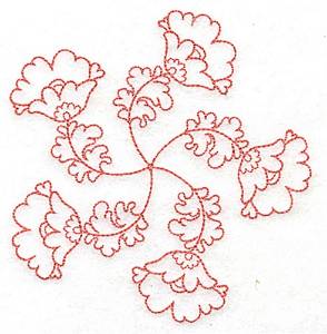 Picture of Delicate Floral Machine Embroidery Design