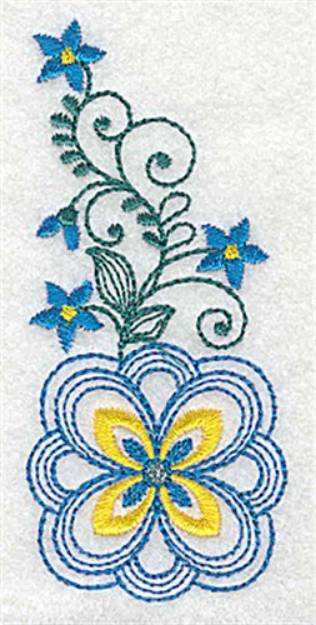 Picture of Elegant Floral Border Machine Embroidery Design