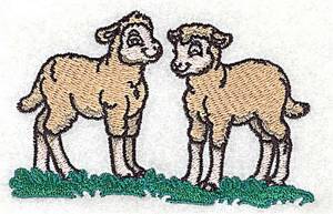 Picture of Pair Of Lambs Machine Embroidery Design