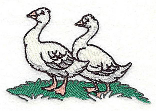 Picture of Two Geese Machine Embroidery Design