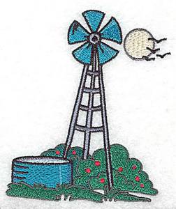 Picture of Windmill And Reservoir Machine Embroidery Design