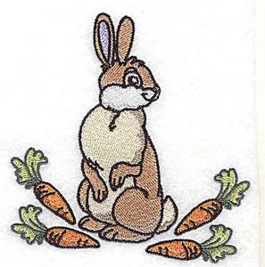 Picture of Rabbit With Carrots Machine Embroidery Design