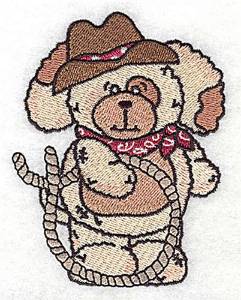 Picture of Pudgy Puppy With Lasso Machine Embroidery Design