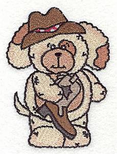 Picture of Puppy With Cowboy Boot Machine Embroidery Design