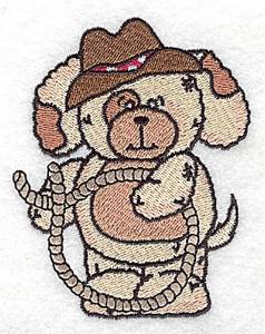 Picture of Pudgy Puppy With Lasso Machine Embroidery Design