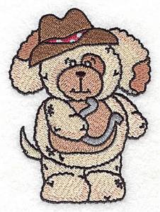 Picture of Pudgy Puppy With Horseshoe Machine Embroidery Design