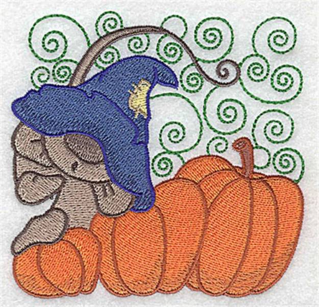 Picture of Mouse On Pumpkins Machine Embroidery Design