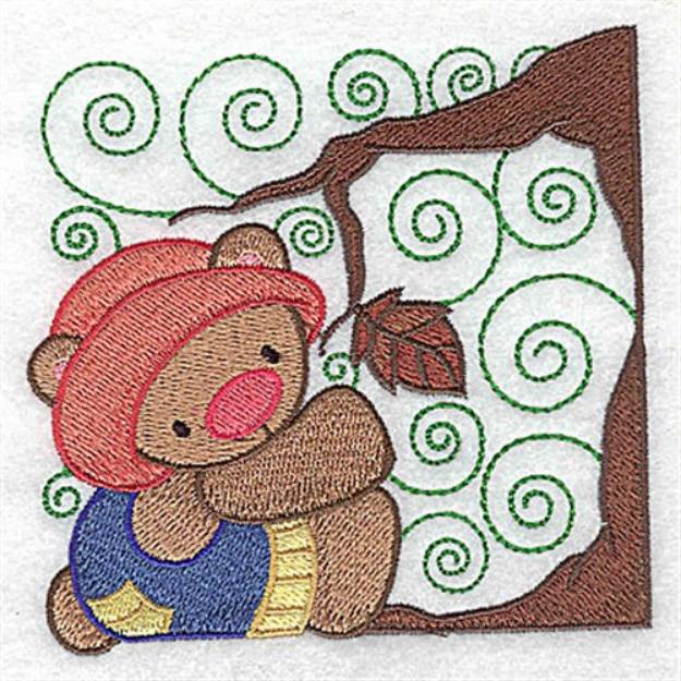 Picture of Bear Under Tree Machine Embroidery Design