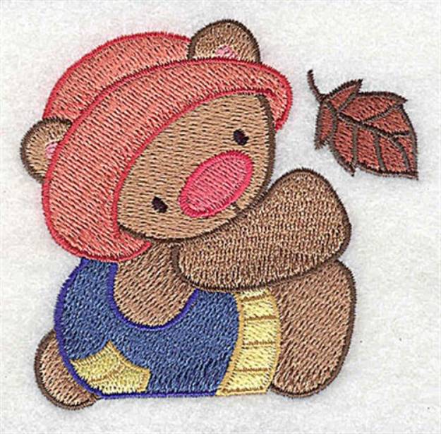 Picture of Teddy Bear With Leaf Machine Embroidery Design