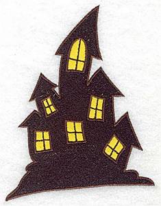 Picture of Haunted house double applique Machine Embroidery Design